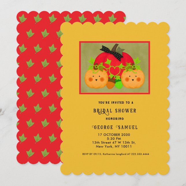Höst Halloween Bröllopsdusch som är bäst Inbjudningar (Fram/baksida)