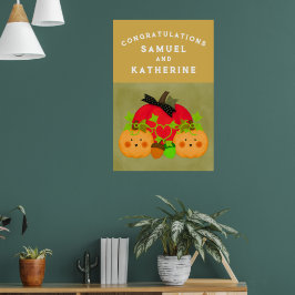Höst Halloween Bröllopsfest Växter Grattis Poster