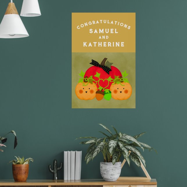 Höst Halloween Bröllopsfest Växter Grattis Poster (Vardagsrum 1)