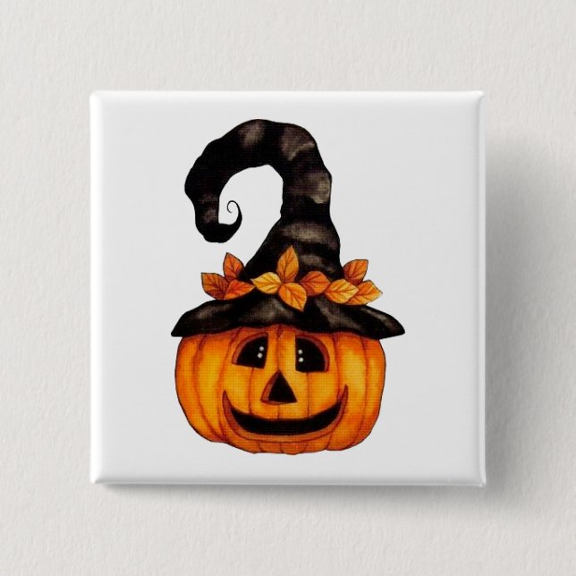 Höst Halloween Jack-o-Lantern Pumpa Knappar (Framsida)