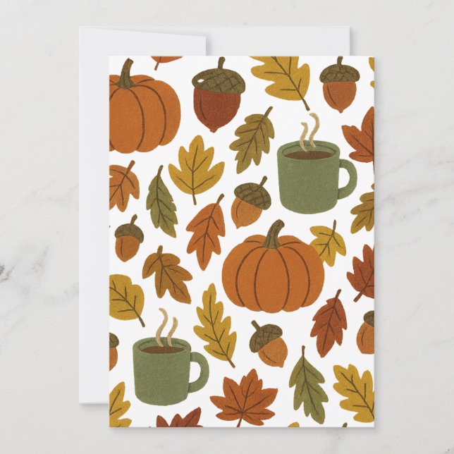 Höst Halloween-mönster Inbjudningar (Framsida)