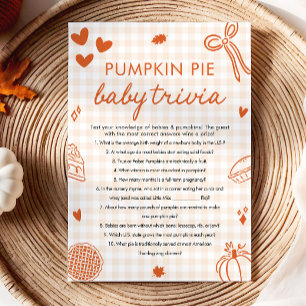 Höst Handritad Baby Shower Baby Trivia Spel Inbjudningar
