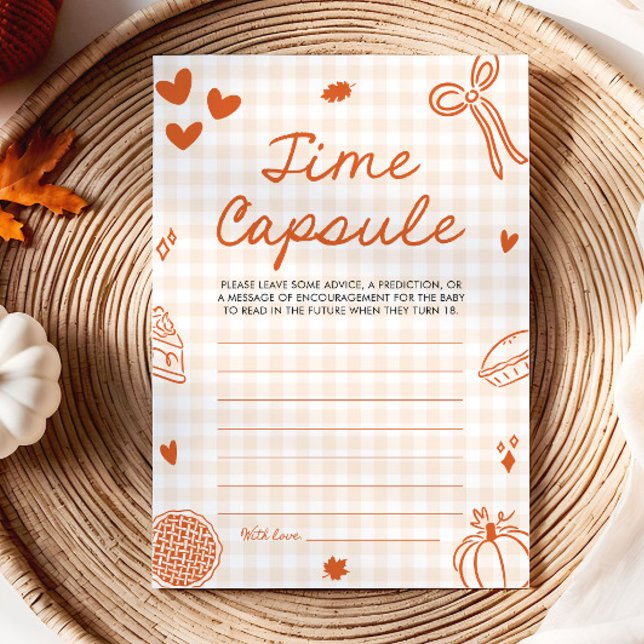 Höst Handritad Baby Shower Tids Kapsel Spel Inbjudningar (Fall Hand Drawn Baby Shower Time Capsule Game)
