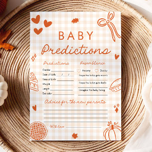 Höst Handritad Bebis Förutsägelse Baby Shower Spel Inbjudningar