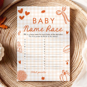 Höst Handritad Bebis Namn Tävling Baby Shower Spel Inbjudningar
