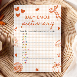 Höst Handritad Italiensk Baby Emoji Pictionary Lek Inbjudningar
