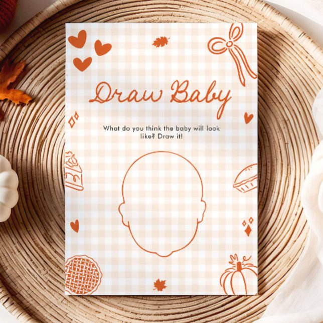 Höst Handritad Italiensk Baby Shower Rita Bebis Sp Inbjudningar (Fall Hand Drawn Italian Baby Shower Draw Baby Game)