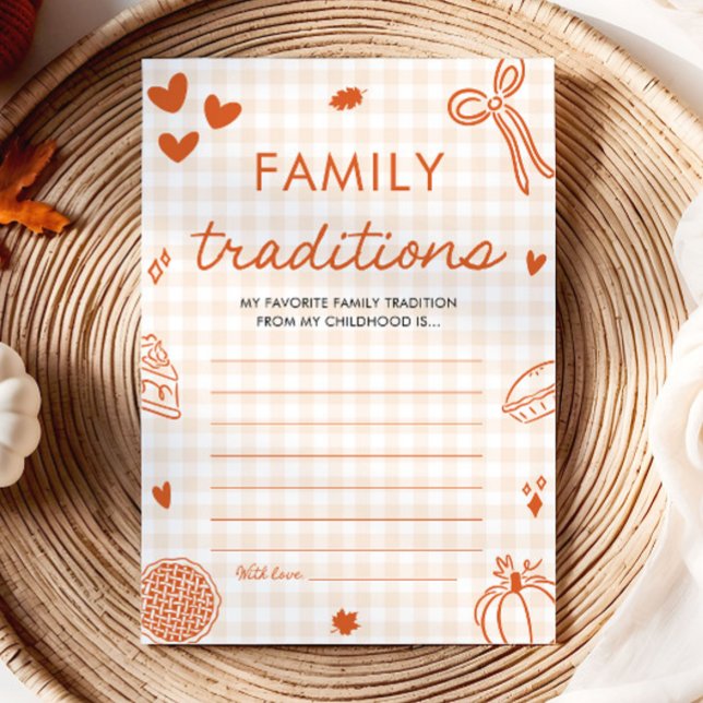 Höst Handritat Bebisbad Familjetraditioner Spel Inbjudningar (Fall Hand Drawn Baby Shower Family Traditions Game)