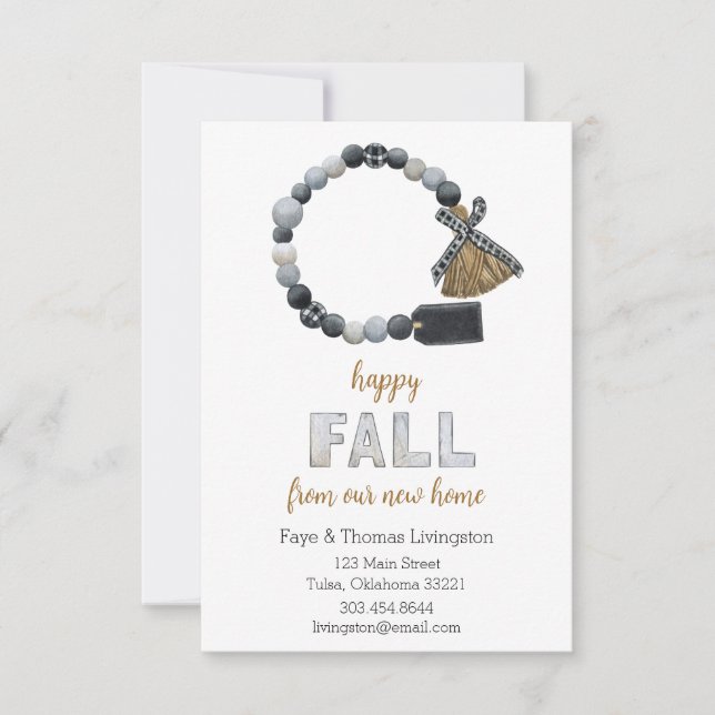 Höst Hem Vi Har Flyttat Flyttmeddelande Inbjudningar (Framsida)