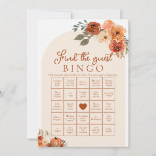 Höst hitta gäst bröllopsdusch Bingo spel Inbjudningar