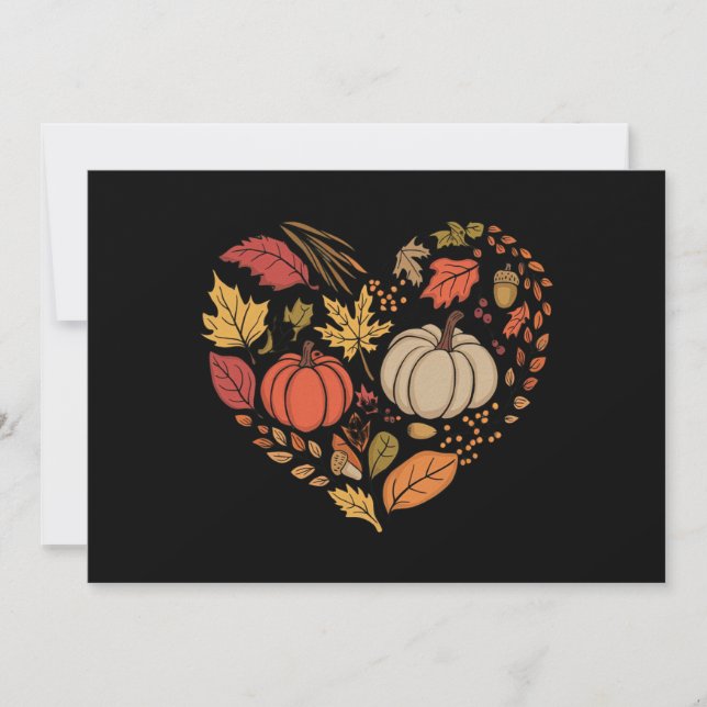 Höst Hjärtkoja Pumpa Hjärt Thanksgiving  Inbjudningar (Framsida)