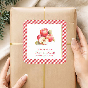 Höst Höst Äpple I Vårt Öga Baby Shower Fyrkantigt Klistermärke