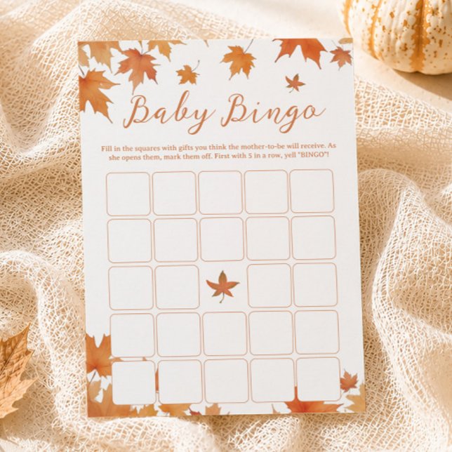 Höst Höst Baby Shower Bingo Spelkort Inbjudningar (Skapare uppladdad)