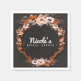 Höst Höst Bröllop Orange Blommor Elegant Pappersservett