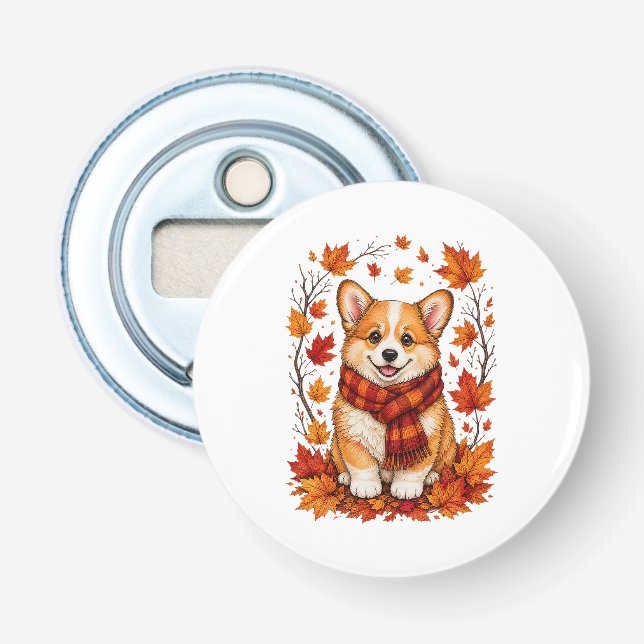 Höst Höst Corgi Hund Mysig Flasköppnare (Framsidan)