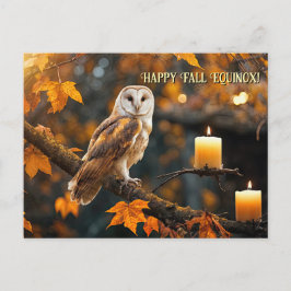 Höst Höst Dagjämning Mabon Uggla och Ljus Helg Vykort