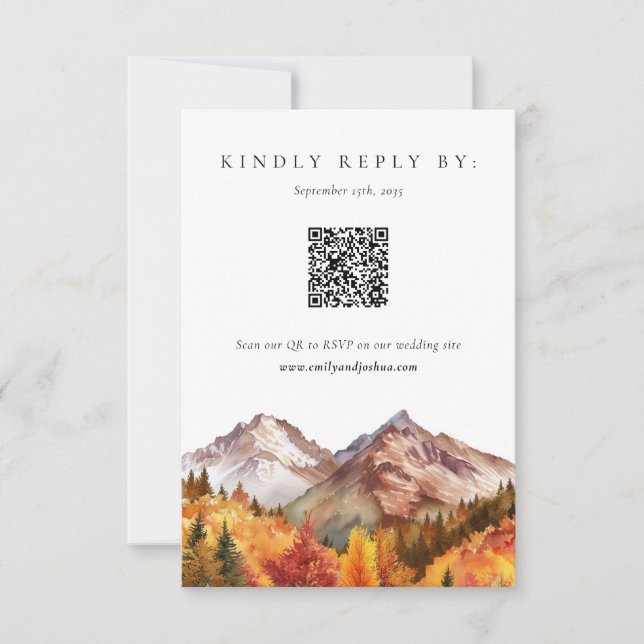 Höst Höst Elegant Bröllop Svar (Framsida)