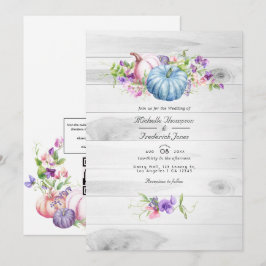 Höst - Höst Floral Rustik QR-kod RSVP Bröllop Inbjudningar