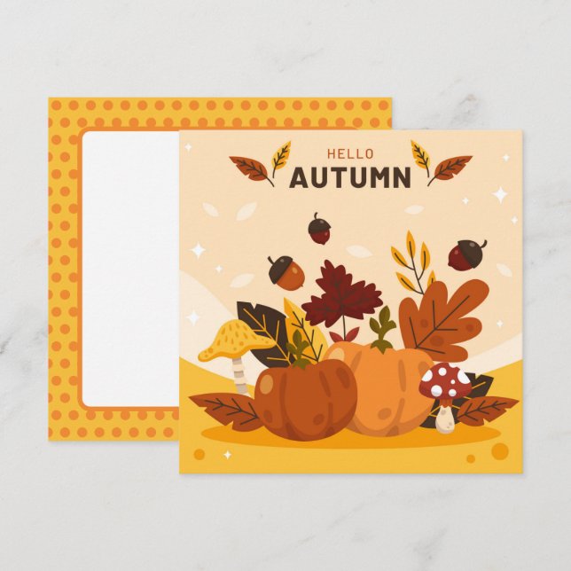 Höst Höst Hälsning Platt Kort (Fram/baksida)