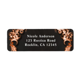 Höst Höst Hochzeit Orange Blommor Elegant Returadress Etikett