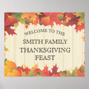 Höst-/höst-/höst-/höst-/Thanksgiving-familjefabell Poster