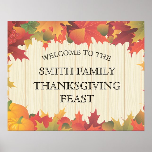 Höst-/höst-/höst-/höst-/Thanksgiving-familjefabell Poster (Framsidan)