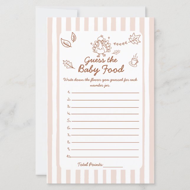 Höst Höst Kalkon Baby Shower Gissa Babymaten (Framsida)