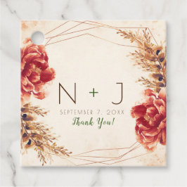 Höst Höst Krydda Blommig Akvarell Bröllop Gåvor Etiketter