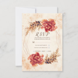 Höst Höst Krydda Blommig Akvarell Bröllop RSVP OSA Kort