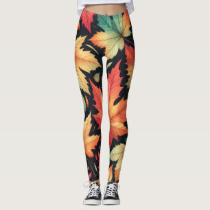 Höst Höst Lönnblad Färgglatt Mönster  Leggings