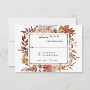 Höst höst löv Blommig Formell Elegant Bröllop   OSA Kort