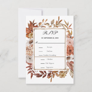 Höst Höst Löv Blommig Formell Elegant Bröllop OSA Kort