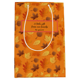Höst/Höst löv presentpåse. Redigerbart meddelande