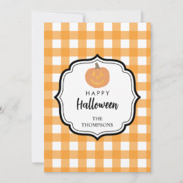 Höst Höst Orange Karo Halloween Pumpa Julkort