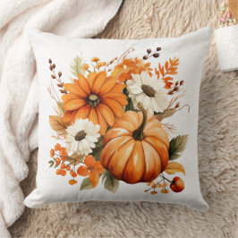 Höst Höst Orange Pumpa & Blommor Kudde