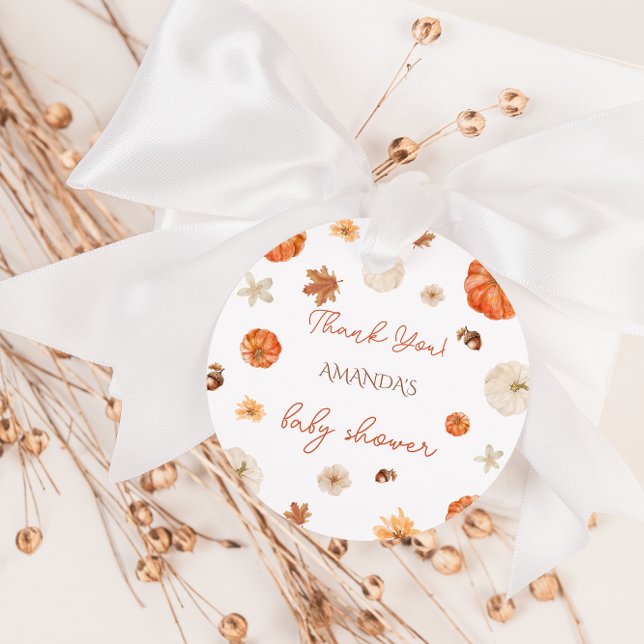 Höst Höst Pumpa Floral Boho Favor Etiketter (Skapare uppladdad)