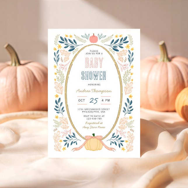 Höst Höst Pumpa och Baby Baby Shower Inbjudningar (Skapare uppladdad)