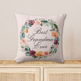 Höst Höst Ros Blomma Blommig Krans Bästa Mormor Kudde