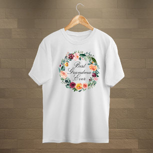 Höst Höst Ros Blomma Blommig Krans Bästa Mormor T Shirt