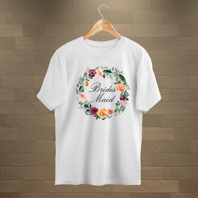 Höst Höst Ros Blomma Blommig Krans Brudtjänsteflic T Shirt (Close up)