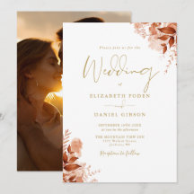 Höst Höst Rustik Blommig Foto Chic Guld Bröllop