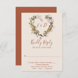 Höst Höst Rustik Blommig Terrakotta Bröllop OSA Kort