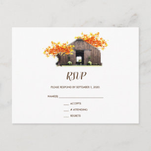 Höst Höst Rustik Ladalager Bröllop RSVP Vykort