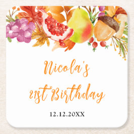 Höst Höst Skördefest Baby Shower Underlägg Papper Kvadrat