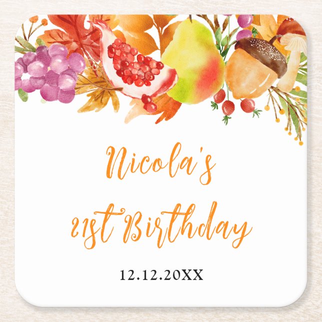 Höst Höst Skördefest Baby Shower Underlägg Papper Kvadrat (Framsidan)