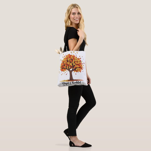 Höst Höst Träd Glad Thanksgiving Lycklig Tygkasse (På modell)