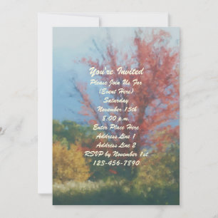 Höst Höst Träd Målning Natur Fest Inbjudningar