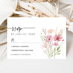 Höst Höst Vildblomma Blommig Bröllop RSVP-kort OSA Kort