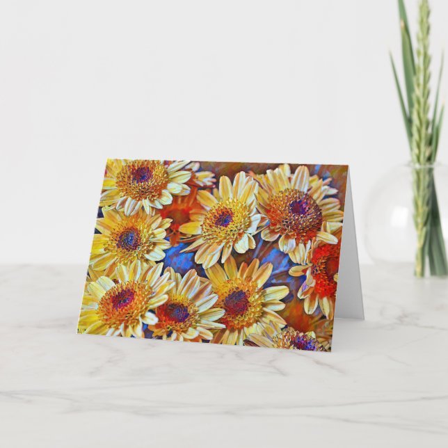 Höst höstblommor konst anteckningskort (Framsida)