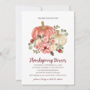 Höst Höstblommor Pumpa Thanksgiving Middag Inbjudningar
